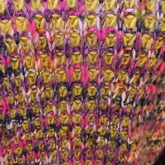 Anthropologie Moth Wool Blend Pink Yellow Knit Sweater - Picture 6 of 11